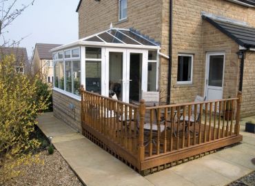 Opening onto raised patio