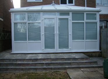 Completed conservatory with blinds installed