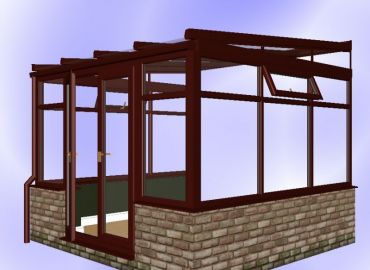 Lean To Conservatory finished in cherry