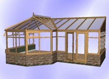 P Shaped Conservatory finished in oak