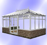 Hipped Edwardian Conservatory with Dwarf Wall