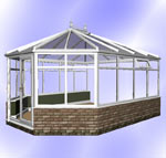 Hipped Victorian Conservatory with Dwarf Wall